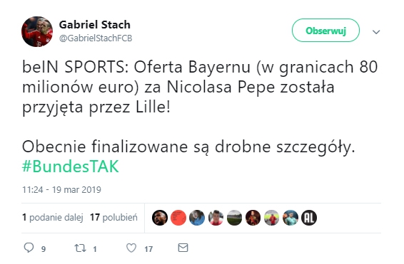 ''beIN SPORTS'': Nicolas Pepe trafi do Bayernu Monachium!